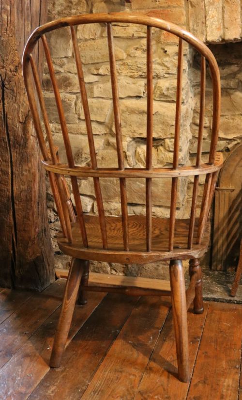 FINE HOOPBACK YORKSHIRE WINDSOR STICK CHAIR IN ASH EARLY NINETEENTH CENTURY - ADDITIONAL PHOTO 8