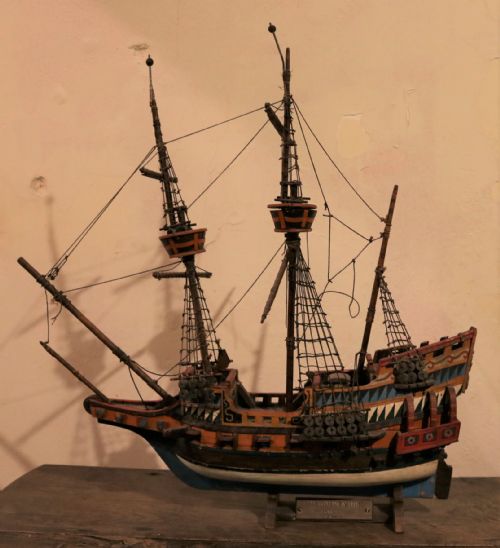 Model of the Elizabethan Ship, the Golden Hind, Circa 1900