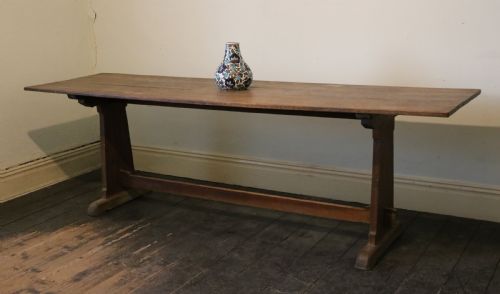 fig 1. Arts and Crafts Oak Medieval-style Dining or Serving Table, circa 1900.