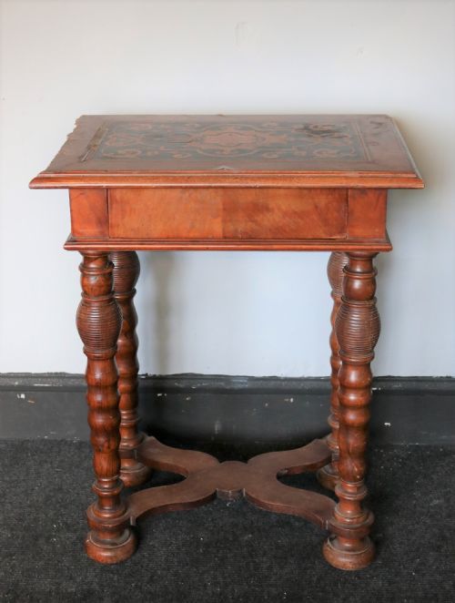 ELIZABETHANSTYLE MARQUETRY OCCASIONAL TABLE FOR RESTORATION - ADDITIONAL PHOTO 1