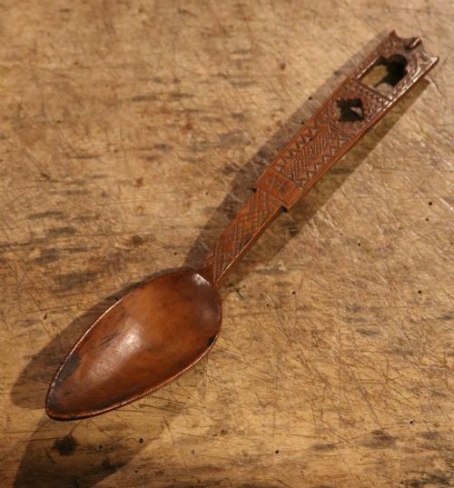 Welsh Fruitwood Lovespoon, Initialled and Dated "A+j 1816"