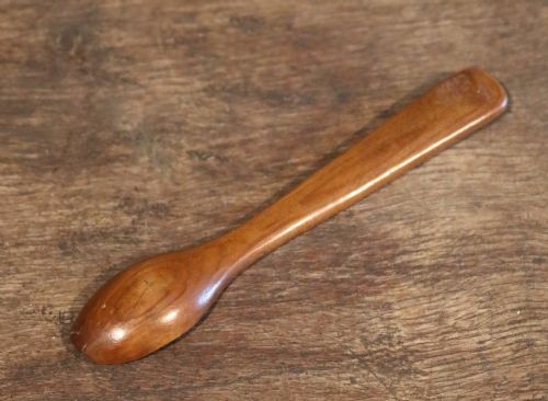SMALL FRUITWOOD CHRISTENING OR CONDIMENT SPOON SWISS CIRCA 1900 - ADDITIONAL PHOTO 3