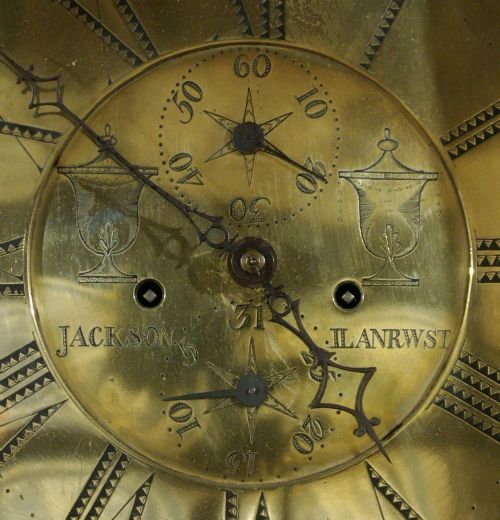 fig 2. Rare Welsh Longcase Clock in Yew-wood Case, by George Jackson, Llanrwst, circa 1780