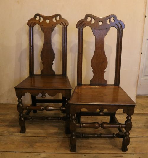 Fine Pair of Welsh Oak Chairs, Circa 1730
