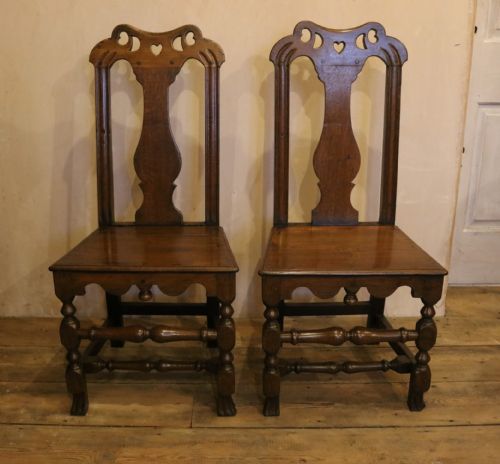 fig 1. Fine Pair of Welsh Oak Chairs, circa 1730