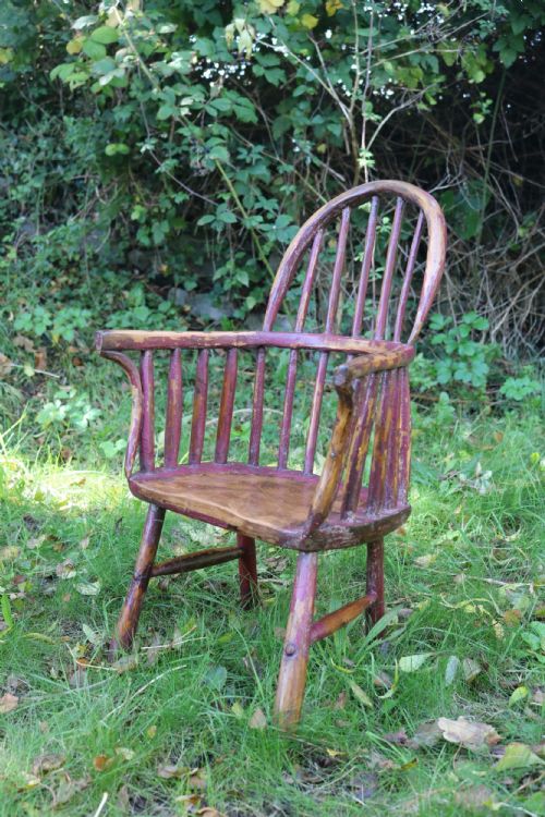 WELSH CHILD'S PAINTED HOOPBACK STICK CHAIR - ADDITIONAL PHOTO 1