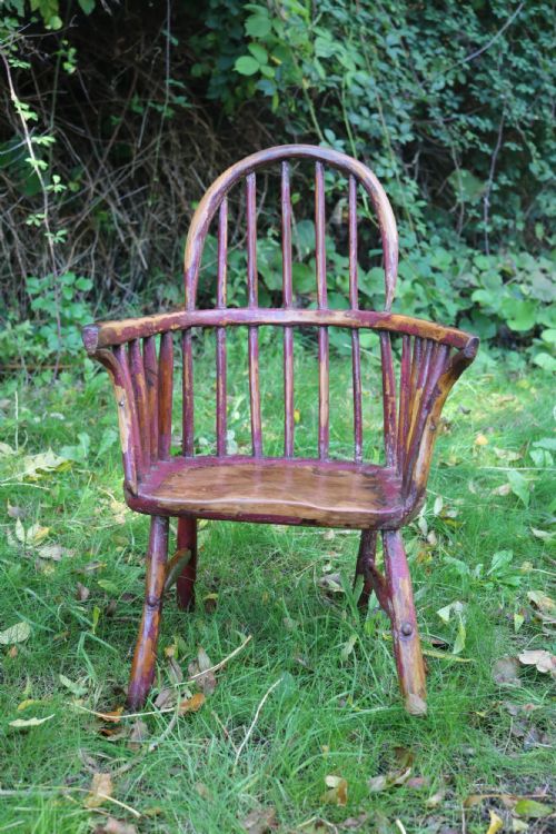 WELSH CHILD'S PAINTED HOOPBACK STICK CHAIR - ADDITIONAL PHOTO 4