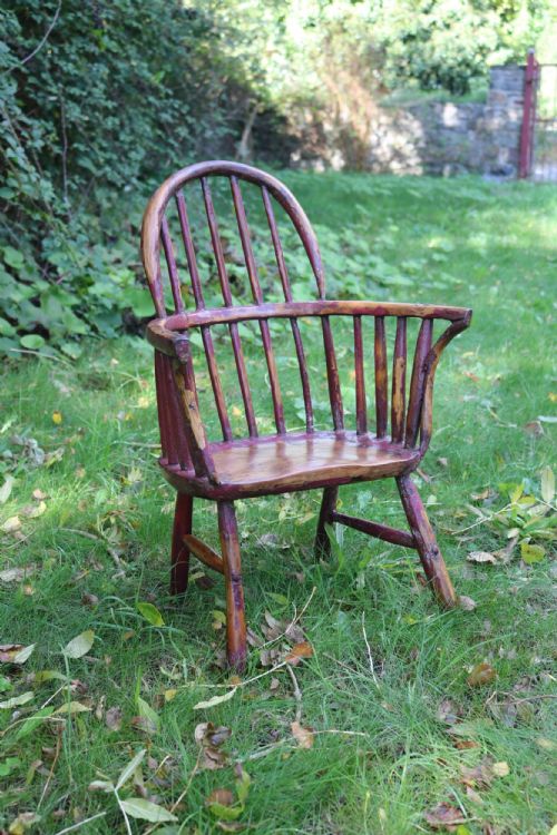 WELSH CHILD'S PAINTED HOOPBACK STICK CHAIR - ADDITIONAL PHOTO 5