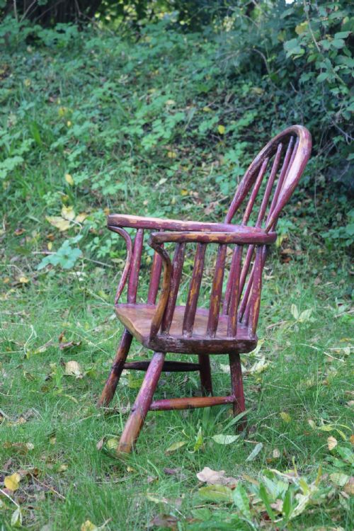 WELSH CHILD'S PAINTED HOOPBACK STICK CHAIR - ADDITIONAL PHOTO 6