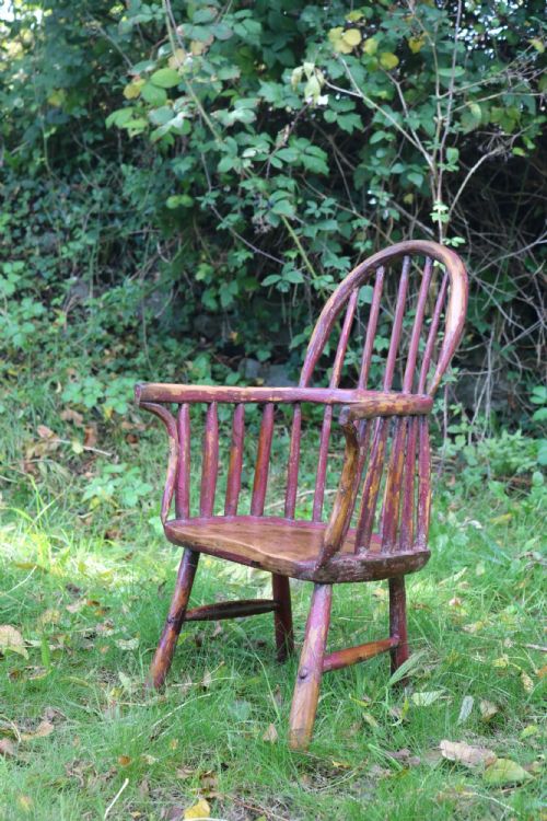 WELSH CHILD'S PAINTED HOOPBACK STICK CHAIR - ADDITIONAL PHOTO 8