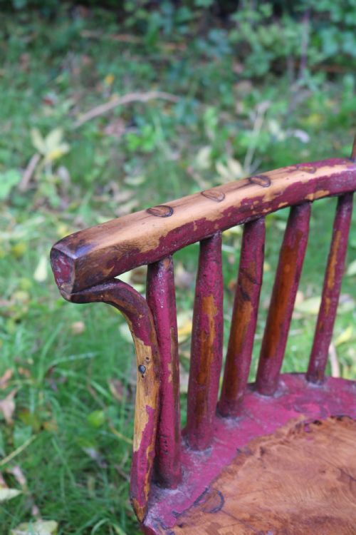 WELSH CHILD'S PAINTED HOOPBACK STICK CHAIR - ADDITIONAL PHOTO 11