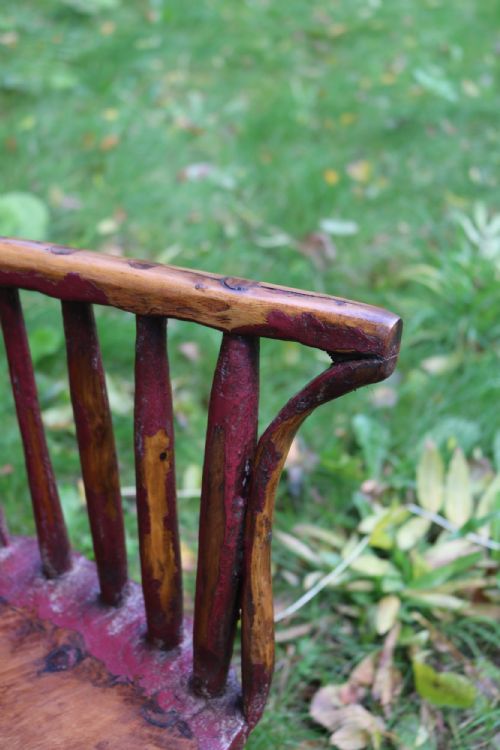 WELSH CHILD'S PAINTED HOOPBACK STICK CHAIR - ADDITIONAL PHOTO 13