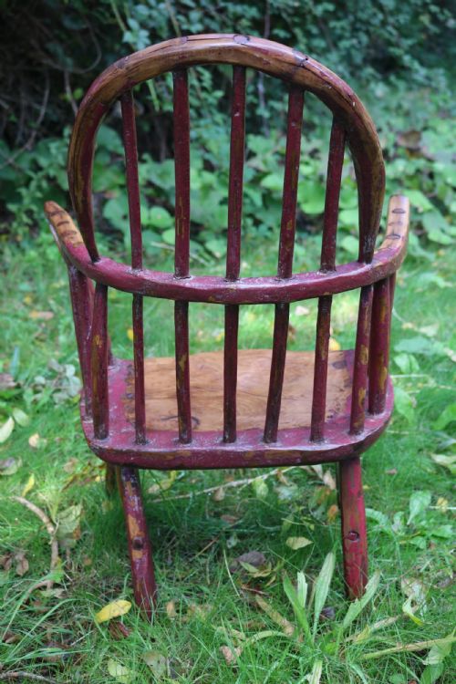 WELSH CHILD'S PAINTED HOOPBACK STICK CHAIR - ADDITIONAL PHOTO 14