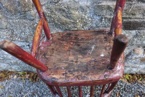 WELSH CHILD'S PAINTED HOOPBACK STICK CHAIR - ADDITIONAL PHOTO 15