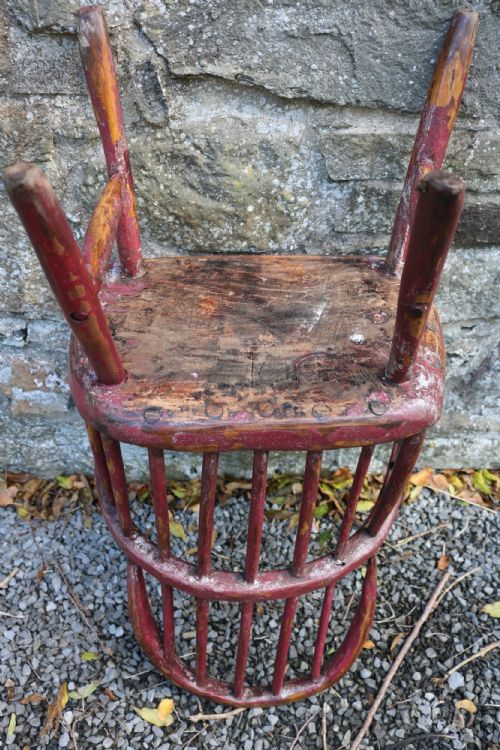 WELSH CHILD'S PAINTED HOOPBACK STICK CHAIR - ADDITIONAL PHOTO 16