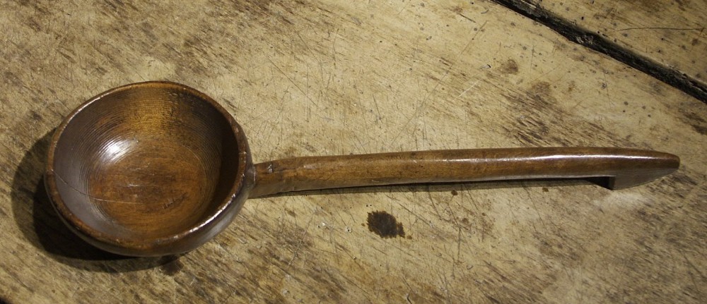 Welsh sycamore bowl ladle, nineteenth century