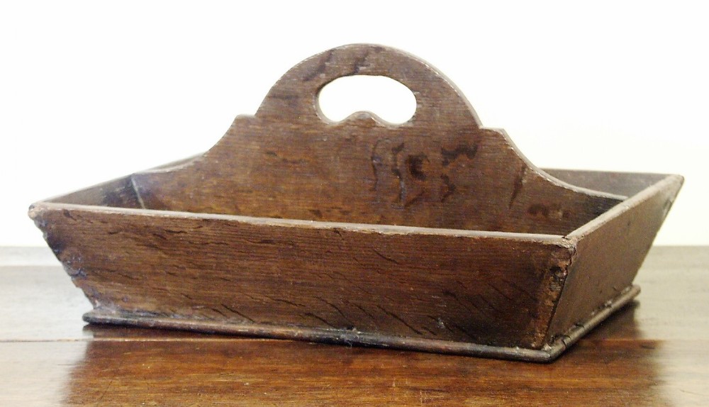 Welsh Georgian Oak Cutlery Tray, c.1780