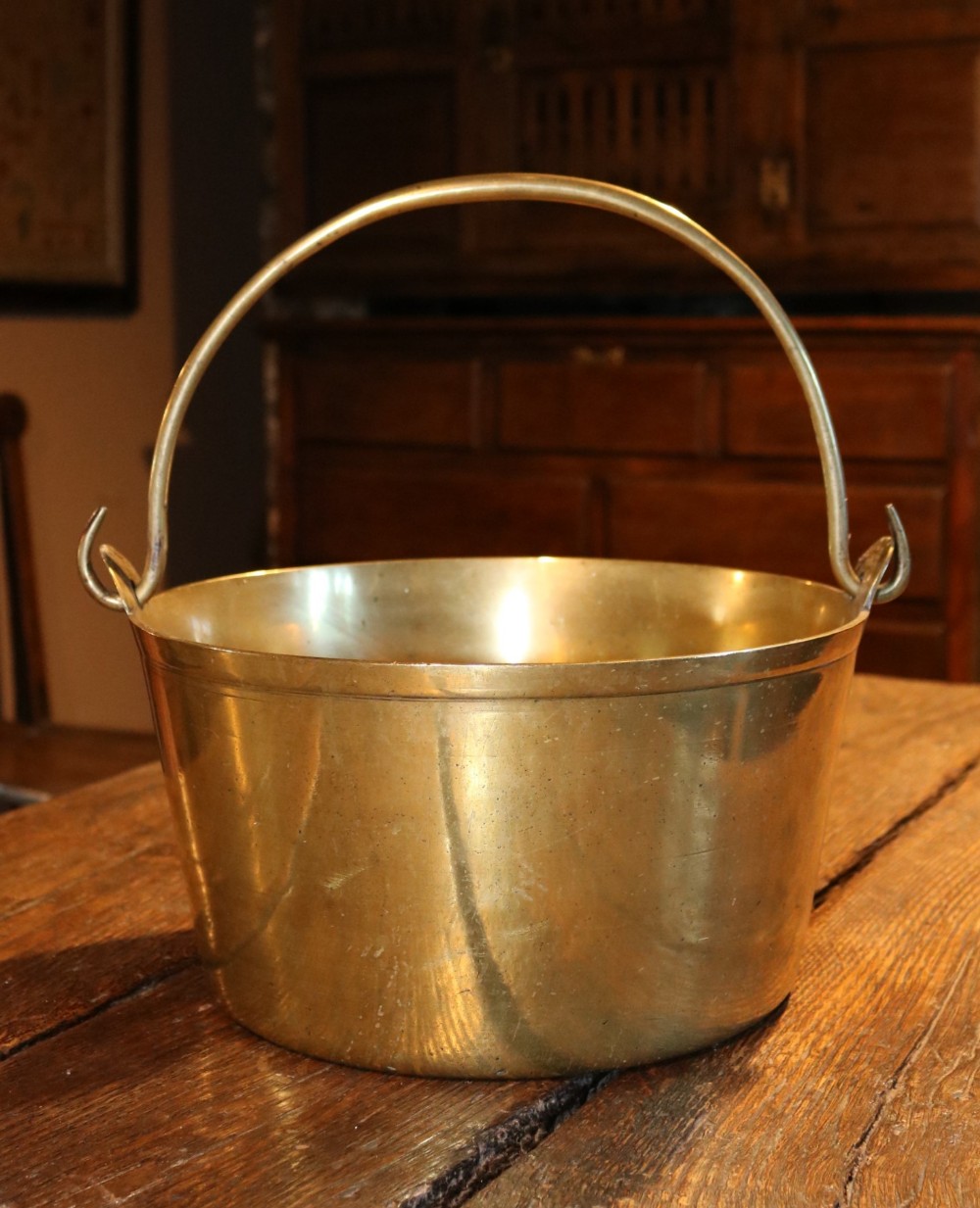 Welsh Victorian Brass Preserving Pan, circa 1860