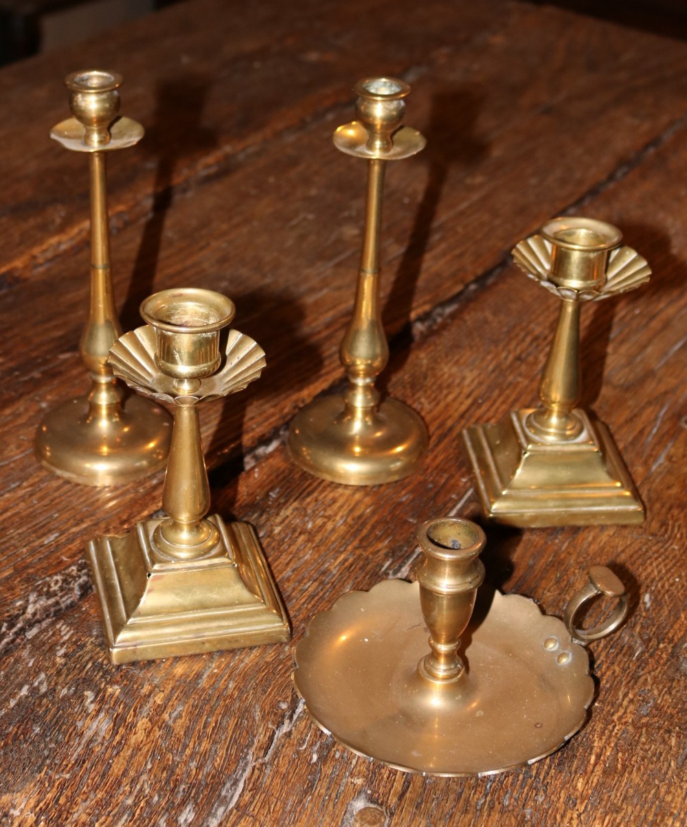 Collection of Brass Candlesticks, circa 1900
