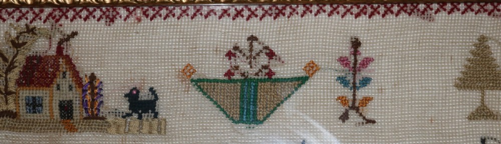 Rare Welsh Genealogical Sampler of the Thomas Family of Ystradgynlais, circa 1910 View III