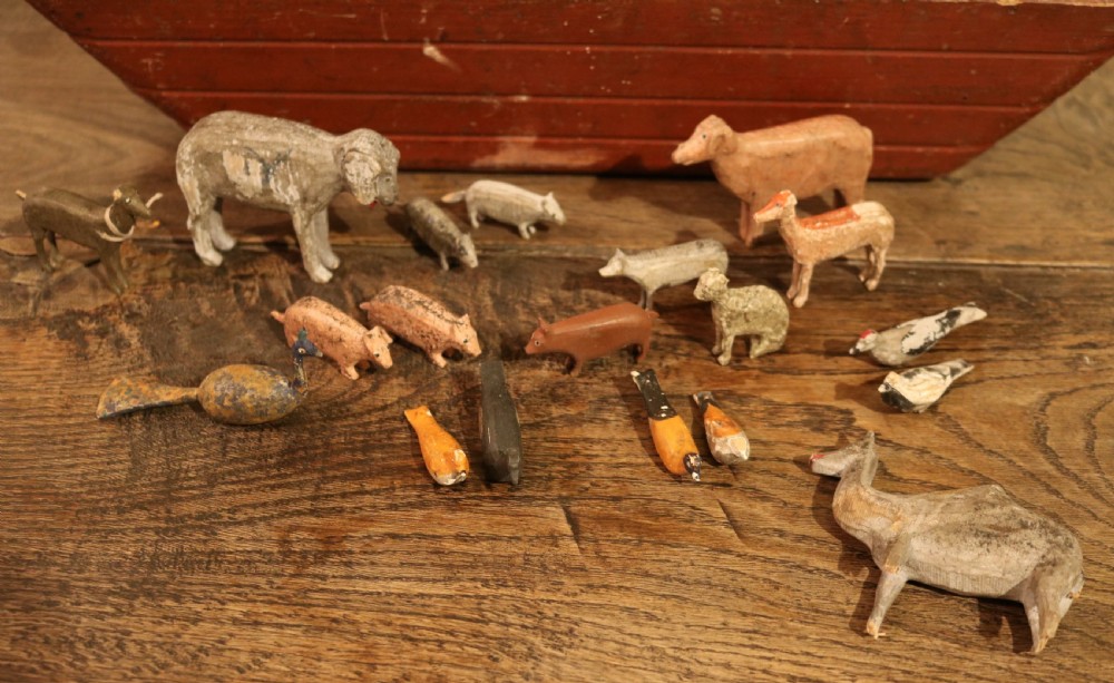 Folk Art Wooden Toy Noah's Ark, German circa 1875 View VI