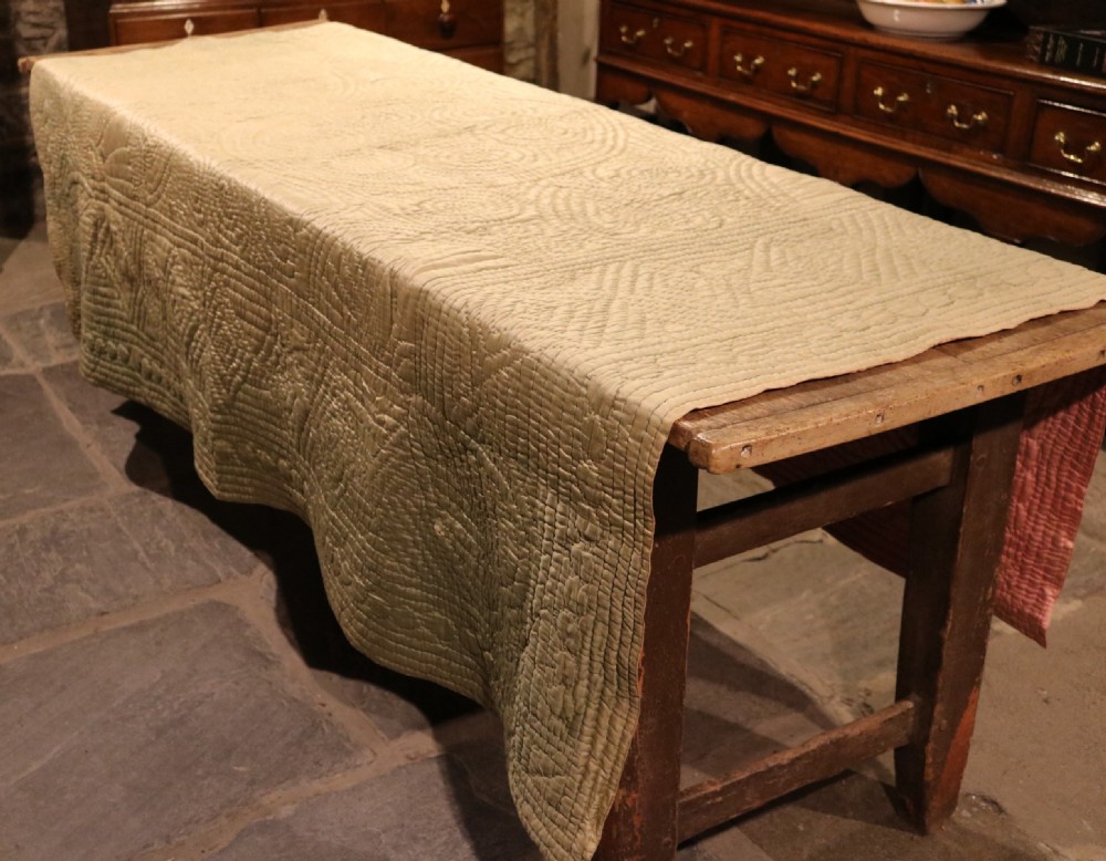 Folk Art Original Welsh Hand-stitched Quilt, circa 1900 View IV