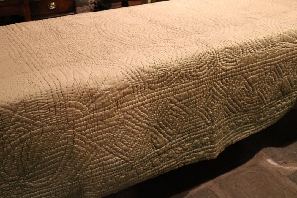 Folk Art Original Welsh Hand-stitched Quilt, circa 1900 View V