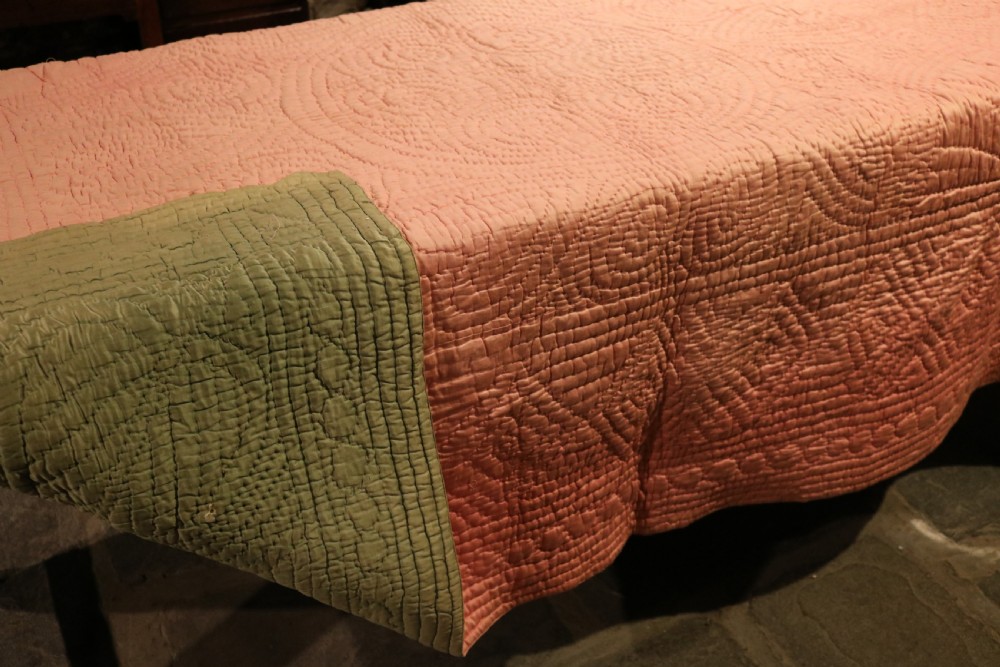 Folk Art Original Welsh Hand-stitched Quilt, circa 1900 View VII