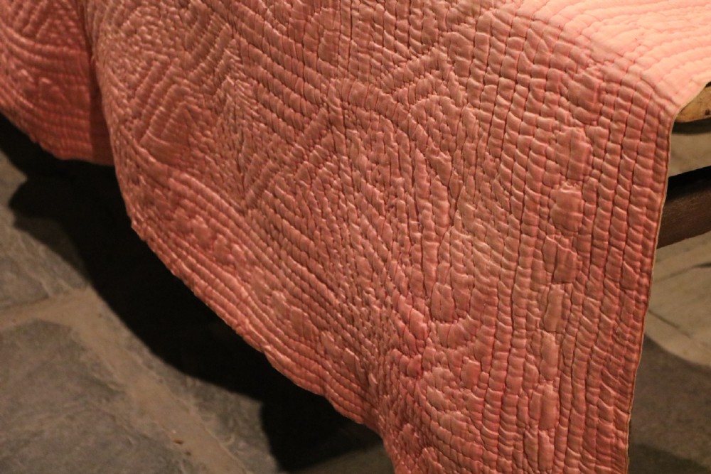 Folk Art Original Welsh Hand-stitched Quilt, circa 1900 View VIII