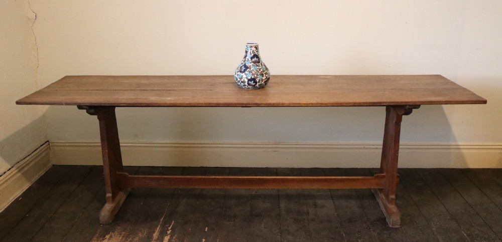 Arts and Crafts Oak Medieval-style Dining or Serving Table, circa 1900.