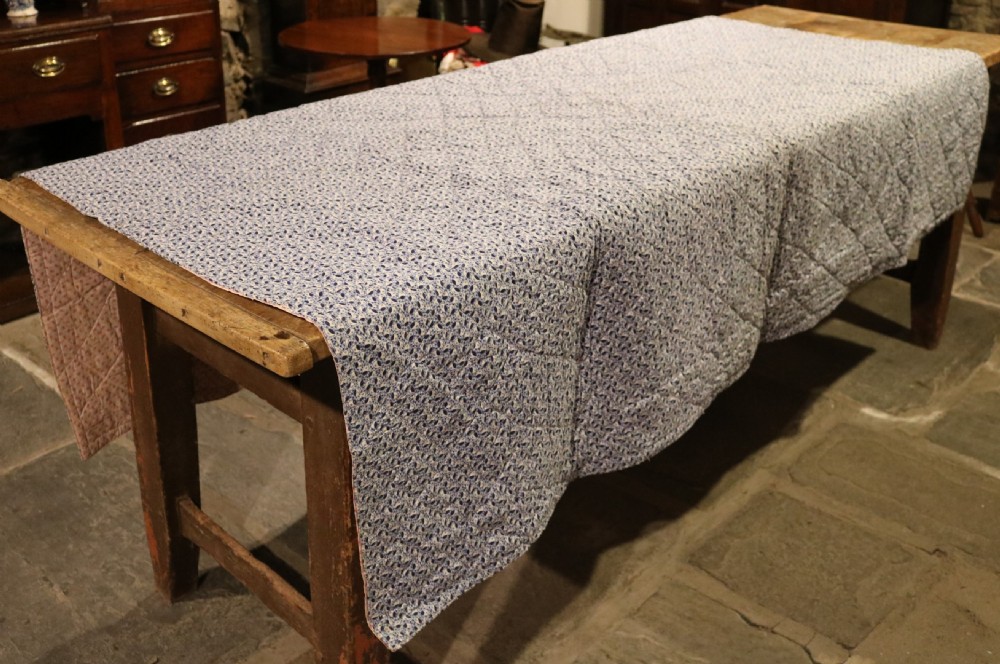 Folk Art Original Antique Welsh Quilt, circa 1910 View VII