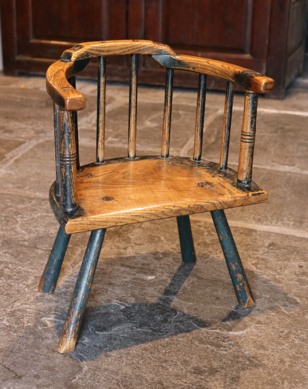 Rare Welsh Ash Child's Stick Chair, circa 1790