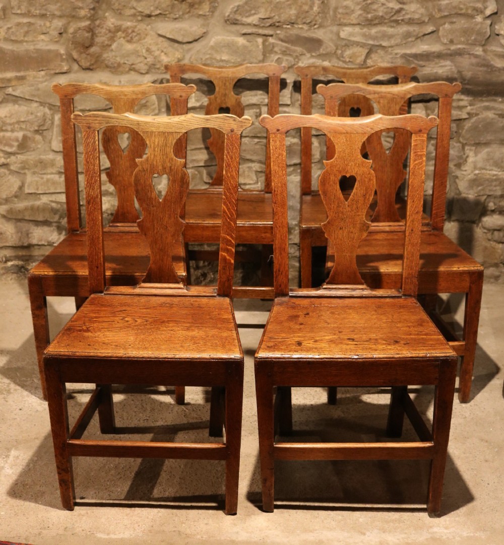 Set of Six Fine Welsh Oak Farmhouse Chairs, circa 1770 