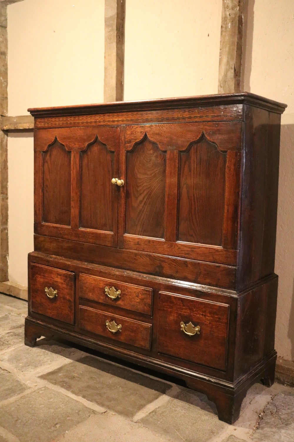 Small Welsh Oak Two-part Cupboard, Cardiganshire, west Wales, circa 1770