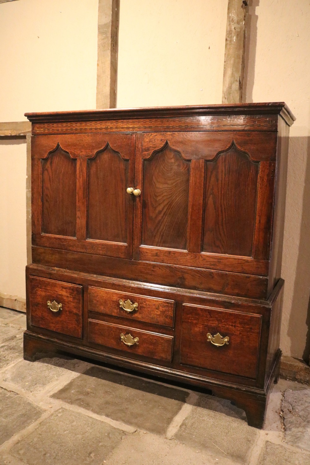 Small Welsh Oak Two-part Cupboard, Cardiganshire, west Wales, circa 1770 View II