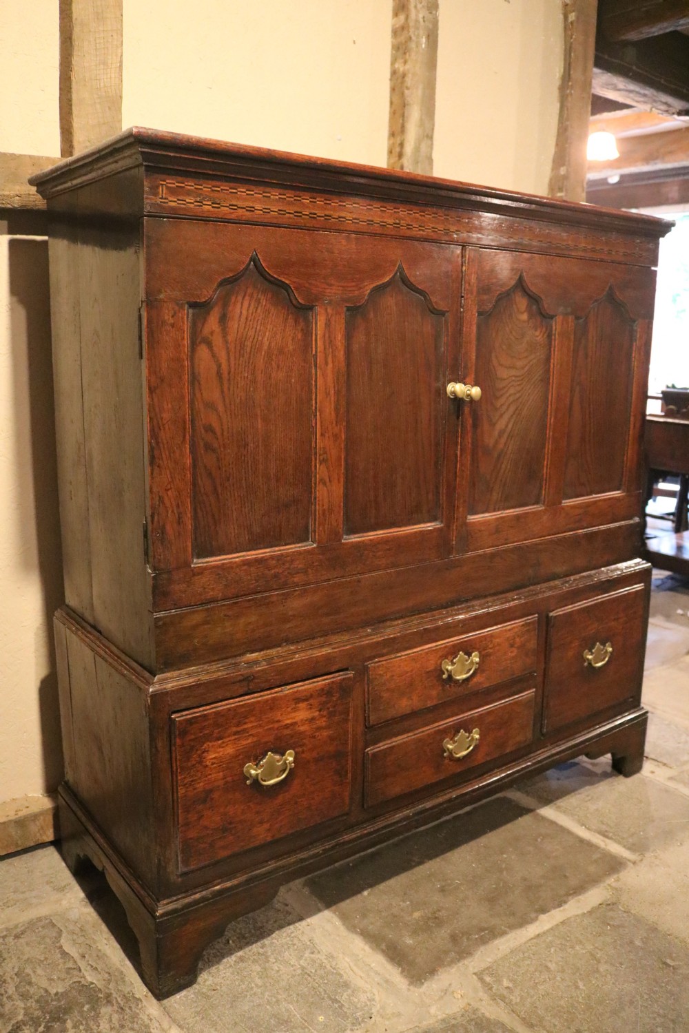 Small Welsh Oak Two-part Cupboard, Cardiganshire, west Wales, circa 1770 View III