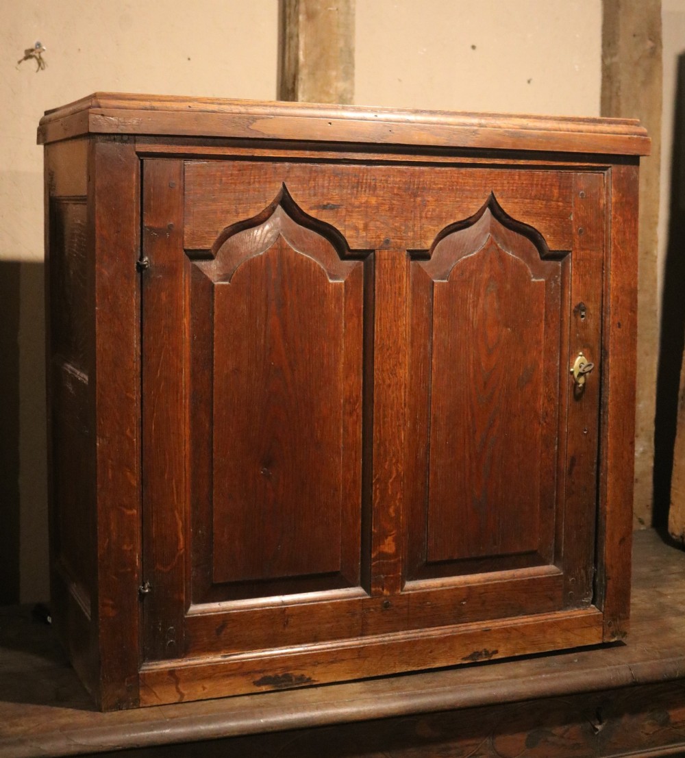 Georgian Welsh Oak Mural Spice Cupboard, Montgomeryshire, circa 1780