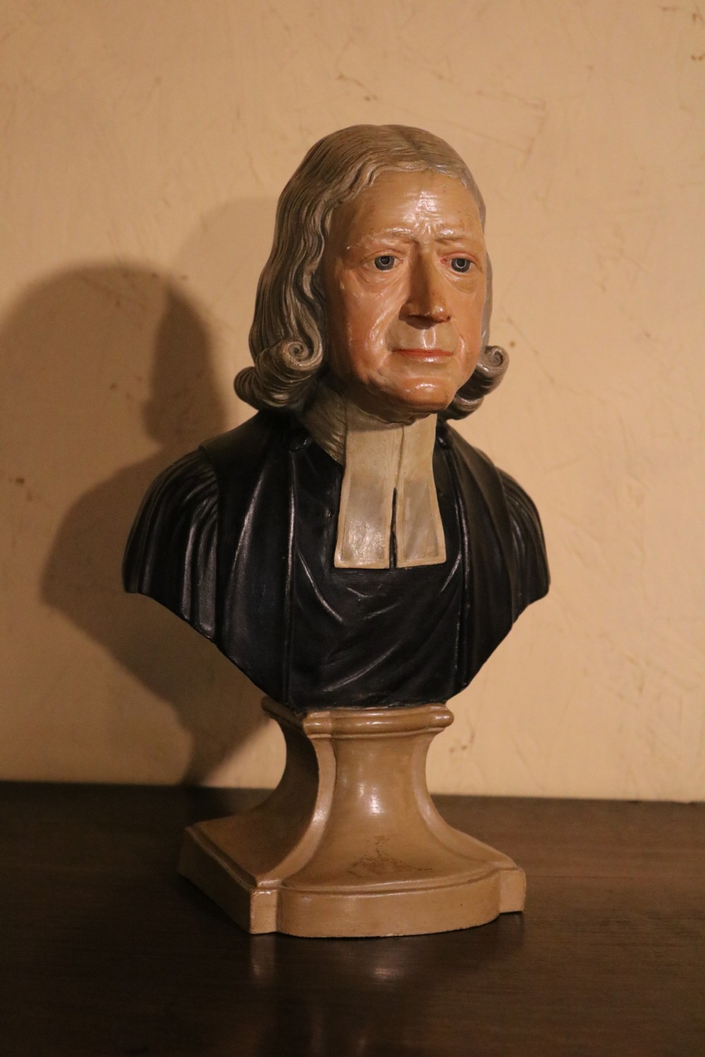 Rare Staffordshire Earthenware Bust of John Wesley by Enoch Wood, circa 1784