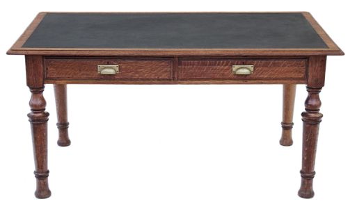 Victorian 19th Century Gillows Oak Library Desk