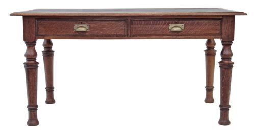 fig 1. Victorian 19th Century Gillows oak library desk