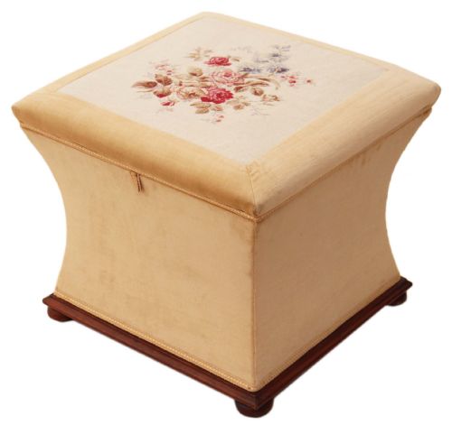 Victorian 19th Century Concave Upholstered Blanket Box