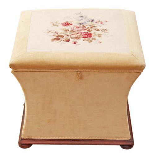 fig 1. Victorian 19th Century concave upholstered blanket box