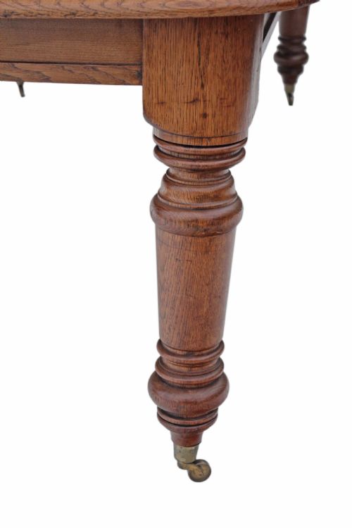 fig 2. Large C1870 Victorian oak wind out extending dining table 8'
