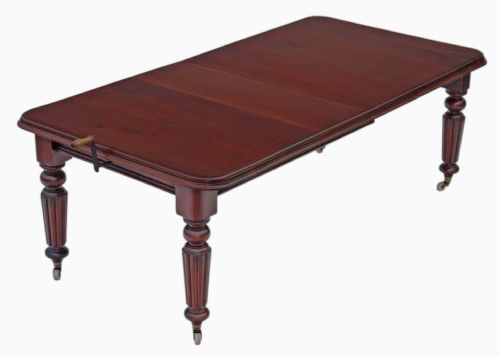 fig 1. Large Victorian 19th Century mahogany wind out extending dining table 7'