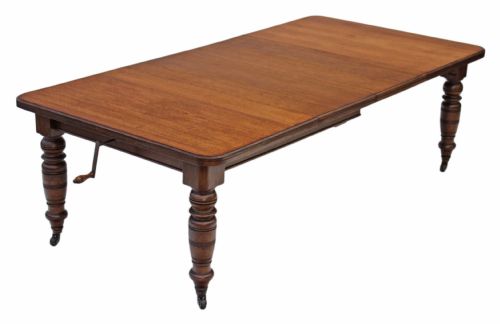 fig 1. Large Victorian 19th Century oak wind out extending dining table 8'