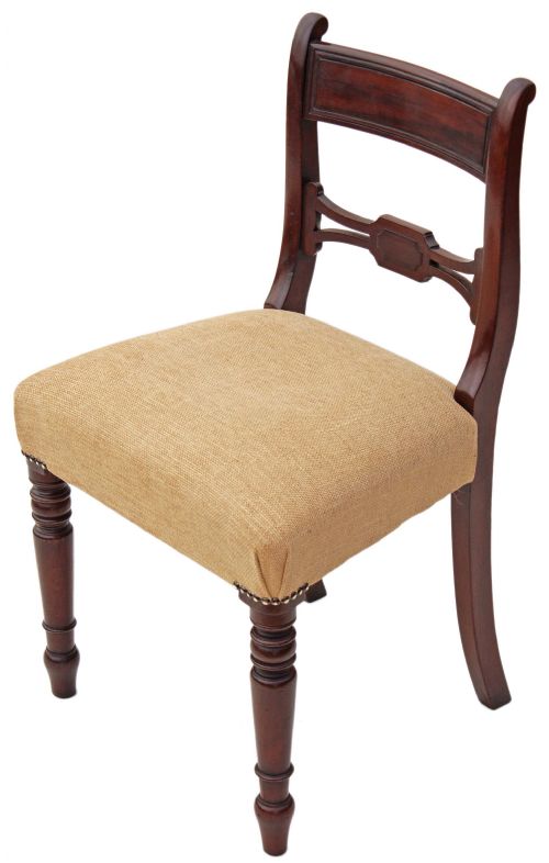 fig 1. Set of 4 Regency 19th Century mahogany dining chairs bar back