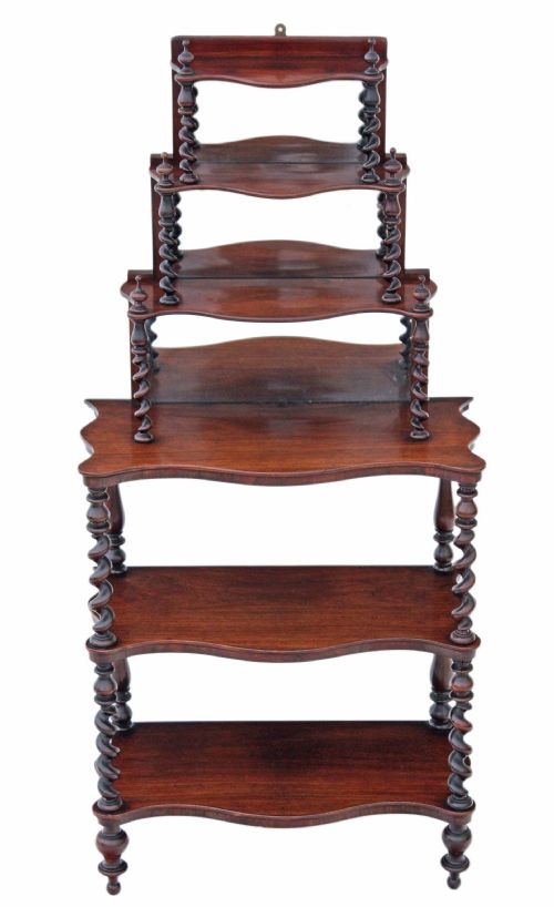Victorian Rosewood Open Bookcase Whatnot