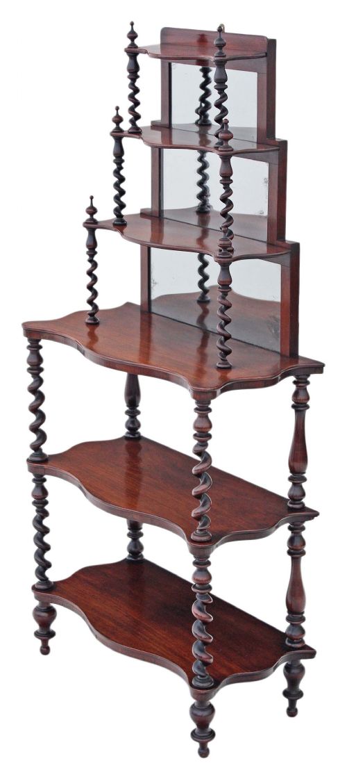 fig 1. Victorian rosewood open bookcase whatnot