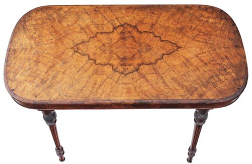 fig 1. Victorian burr walnut library writing table desk