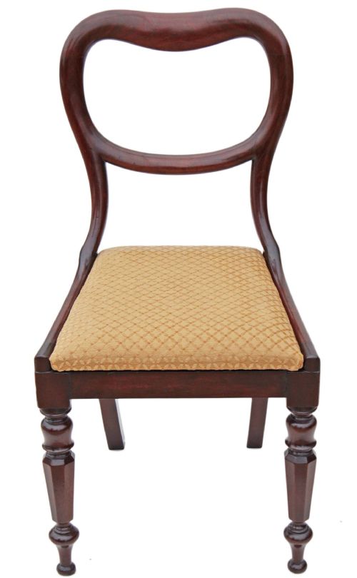 fig 1. Set of 4 William IV mahogany dining chairs balloon back